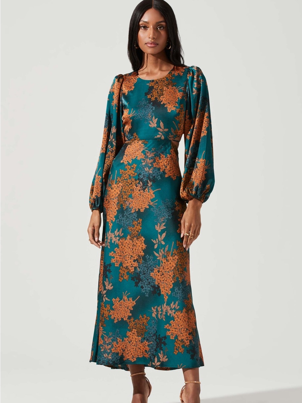 ASTR the label Quinn Floral Cutout Maxi Dress Size Small